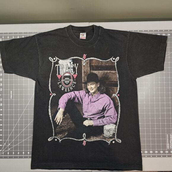 Vintage Tracy Lawrence Tshirt Large 90s Country Music Band Concert Singlestitch - Picture 1 of 11